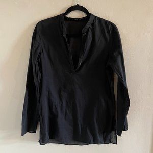 Theory Black 100% Cotton Lightweight Top Sz M